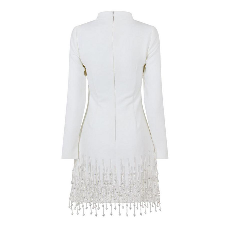 Muse Robe Courte Manches Longues Fête Motiftyle Perle  