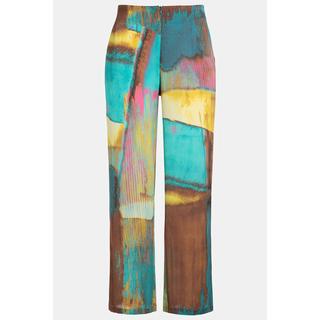 Ulla Popken  Pantalon Marlene, artwork, jambes larges et droites 