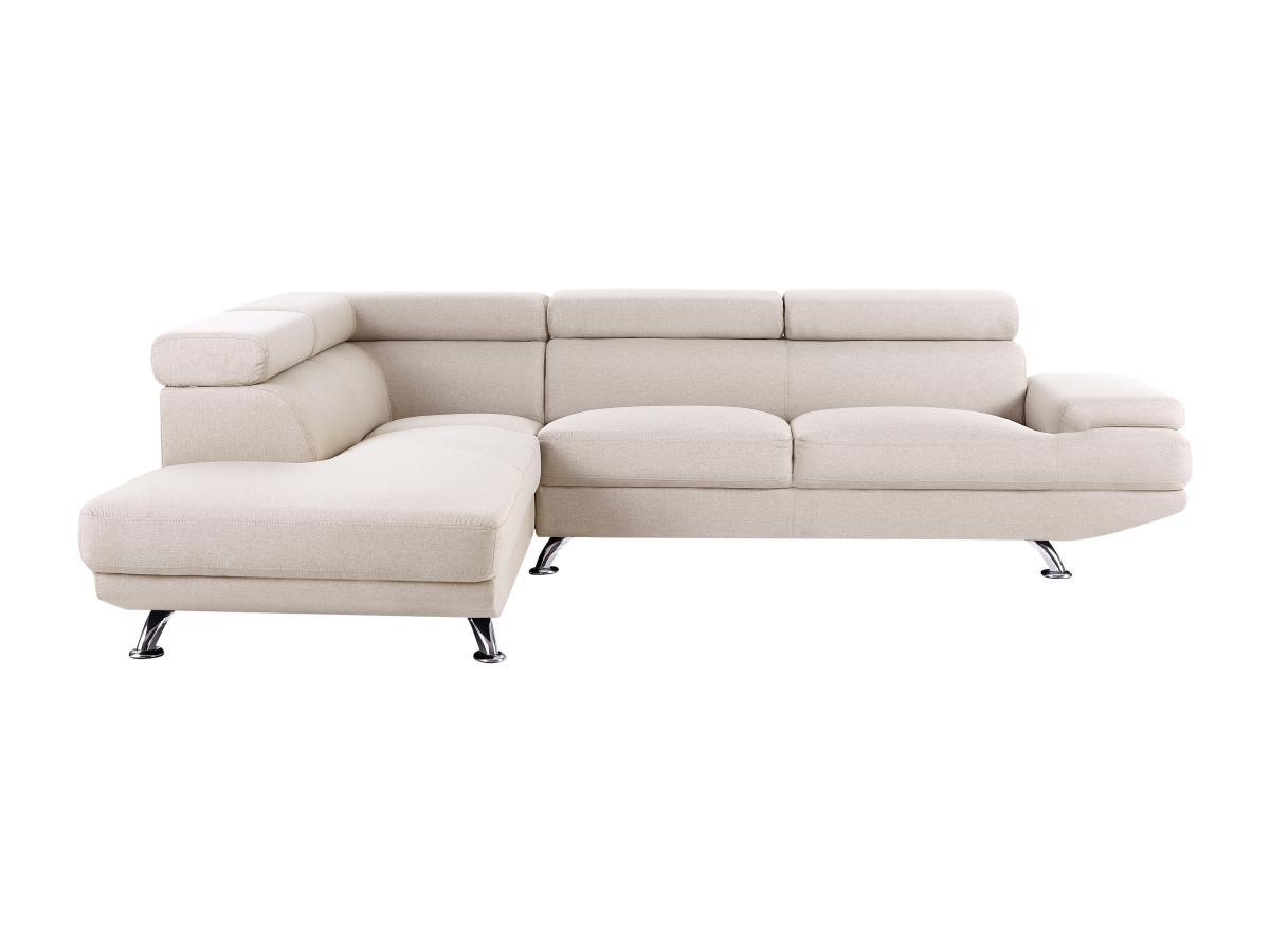 Vente-unique Ecksofa - Ecke Links - Stoff - Beige - ROMAIN II  