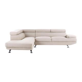 Vente-unique Ecksofa - Ecke Links - Stoff - Beige - ROMAIN II  