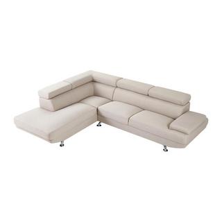 Vente-unique Ecksofa - Ecke Links - Stoff - Beige - ROMAIN II  