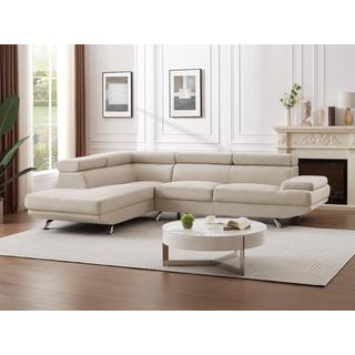 Vente-unique Ecksofa - Ecke Links - Stoff - Beige - ROMAIN II  