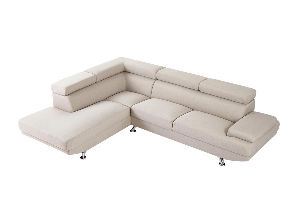 Vente-unique Ecksofa - Ecke Links - Stoff - Beige - ROMAIN II  