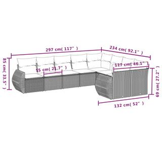 VidaXL set divano da giardino Polirattan  