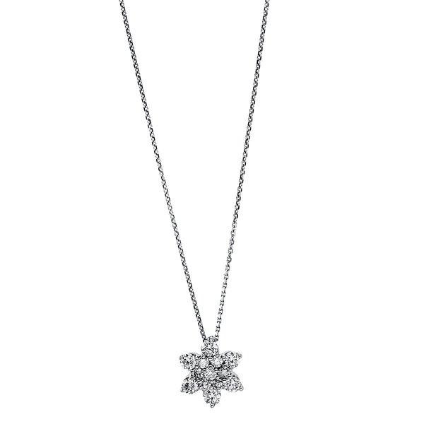 Image of Collier 750/18k Weissgold Diamant 0.36ct. Unisex Silber 42cm