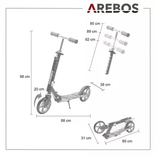 AREBOS Tretroller Scooter, Cityroller