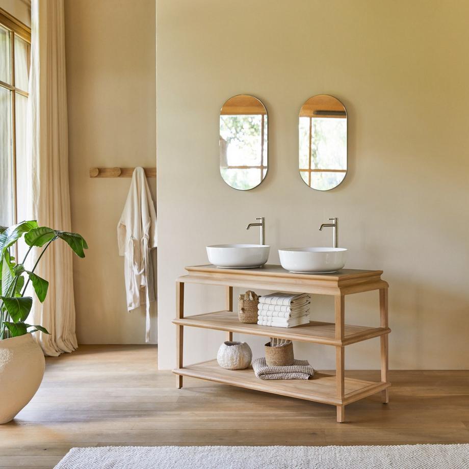 Tikamoon Meuble de salle de bain en bois de teck massif Achille  