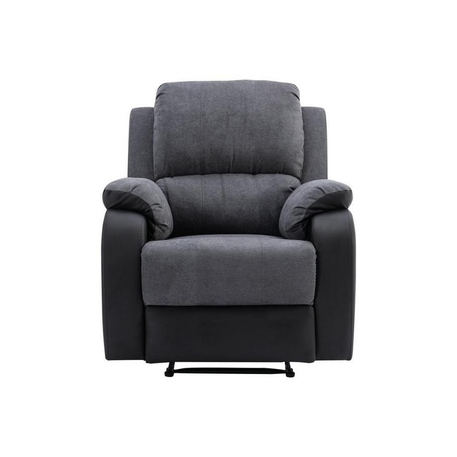 Vente-unique Relaxsessel - Microfaser & Kunstleder - Grau & Schwarz - BRODY  