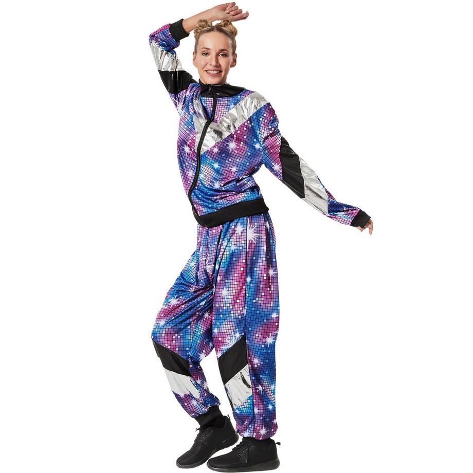 Tectake  kostüm  80er 90er Jahre Disco Jogginganzug 