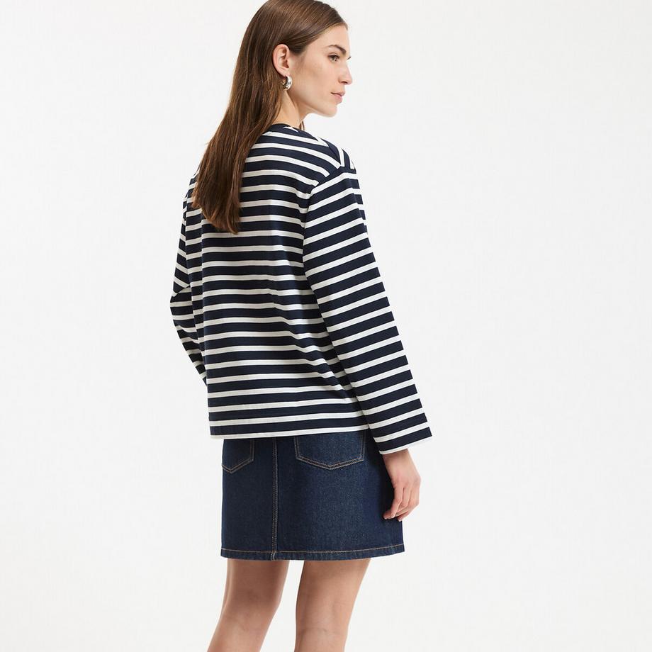 La Redoute Collections T-Shirt a Righe Maniche Lunghe Girocollo  