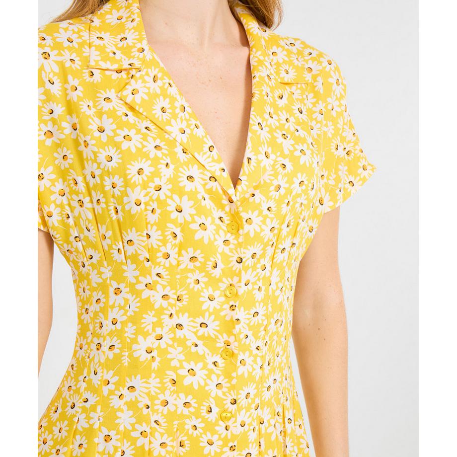 Joe Browns Abito Midi con Fantasia Margherite e Abbottonatura  