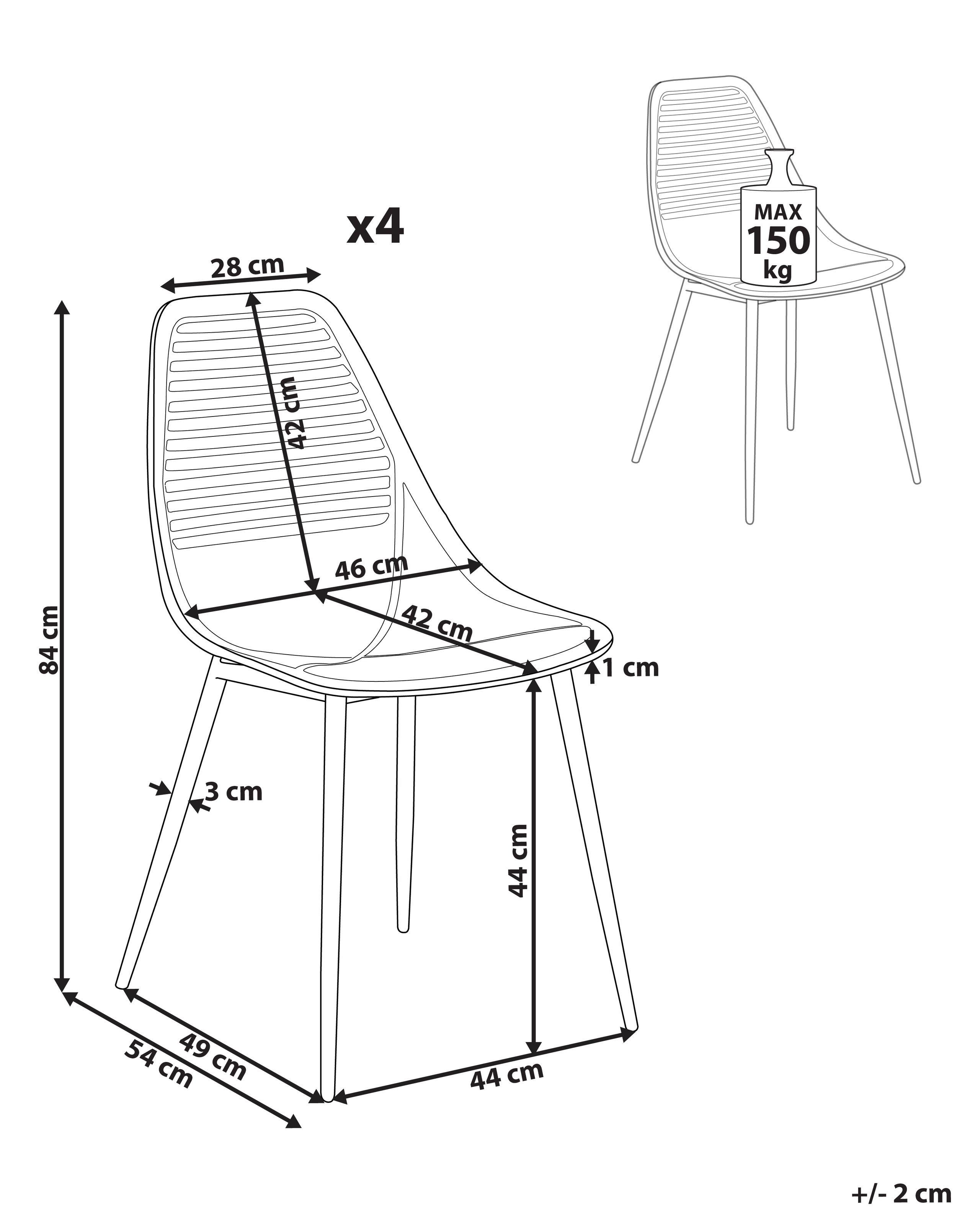 Beliani Set di 4 sedie da pranzo en Materiale sintetico Minimalista MONTELLO  
