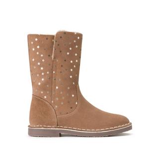 La Redoute Collections  Lederstiefel mit Sternmotiven und Reissverschluss 