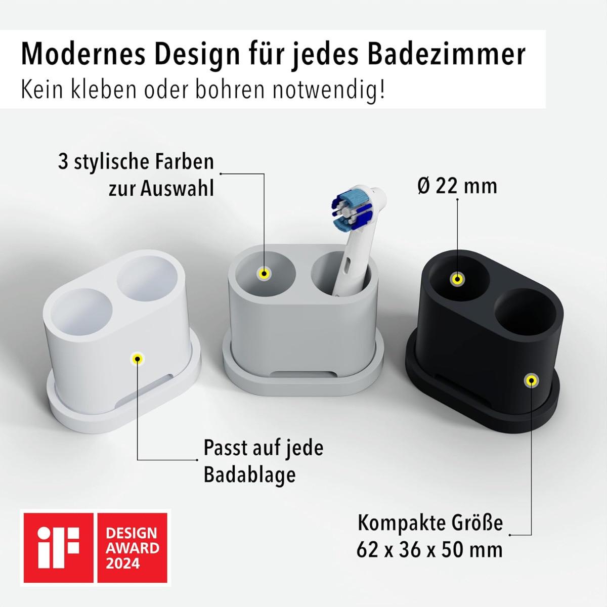 Qikfresh  Zahnbürsten- und Aufsteckbürstenhalter 2er 