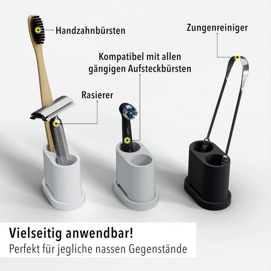 Qikfresh  Zahnbürsten- und Aufsteckbürstenhalter 2er 