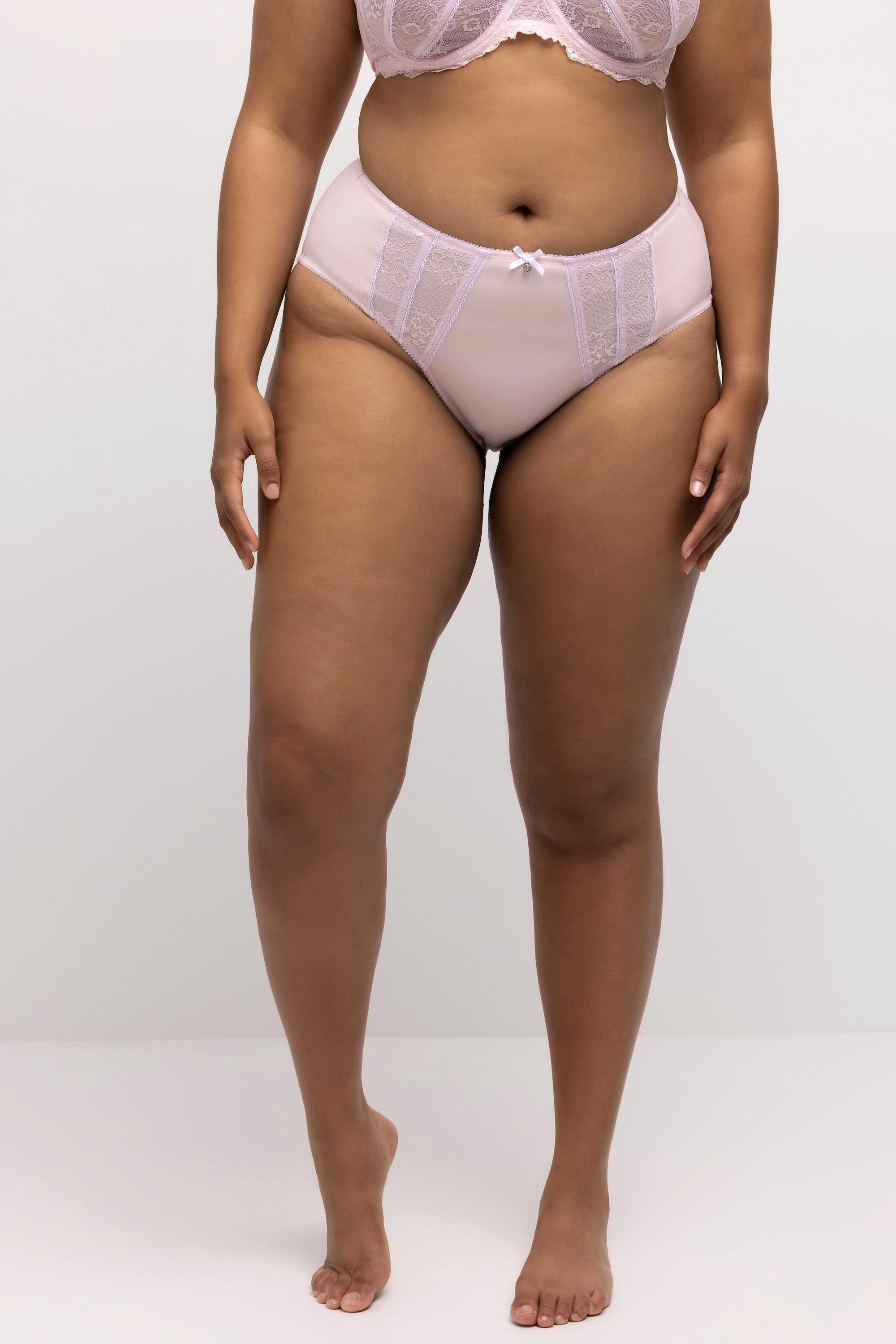 Ulla Popken Culotte midi Empiècements dentelle Microfibres  