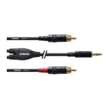 Cordial CFY 3 WCC Audio-Kabel 3 m 2 x RCA 3.5mm Schwarz