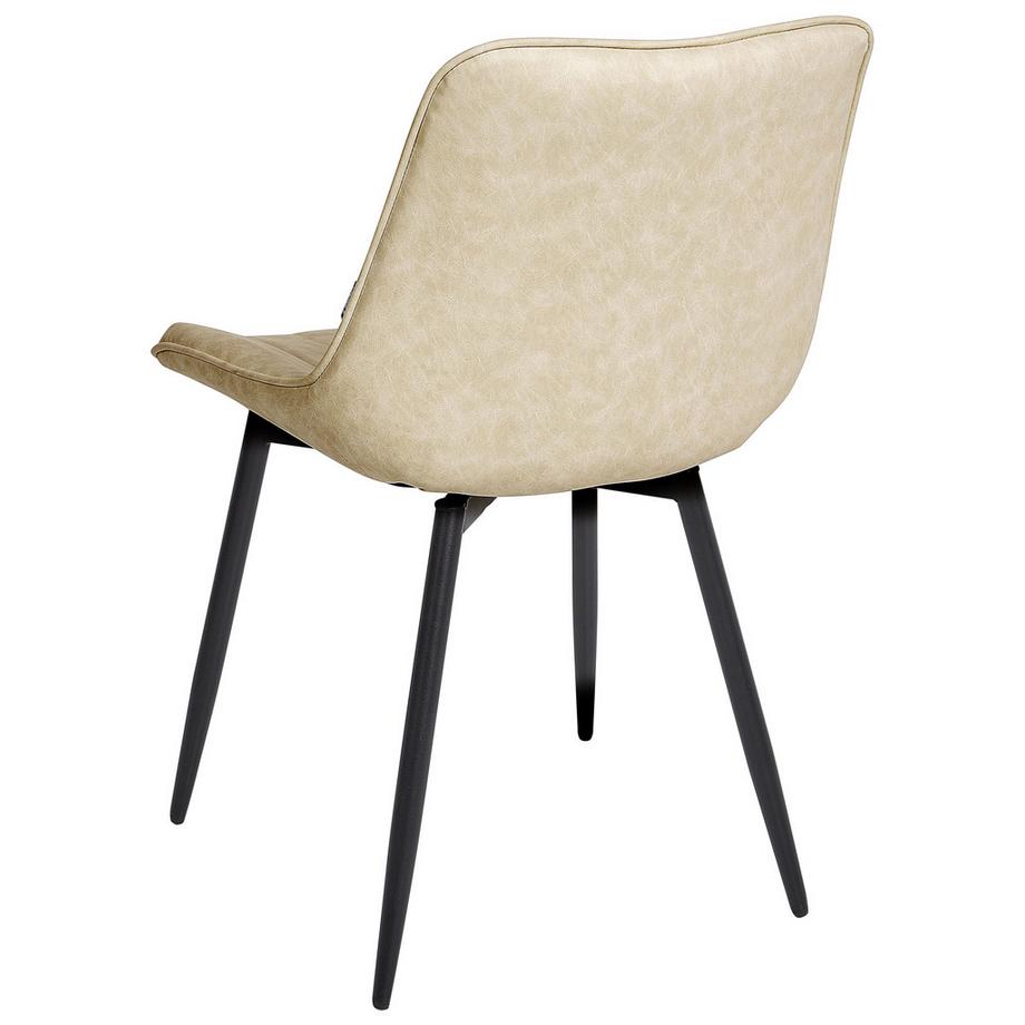 Beliani Lot de 2 chaises de salle à manger en Cuir PU Rétro DUBROVNIK  