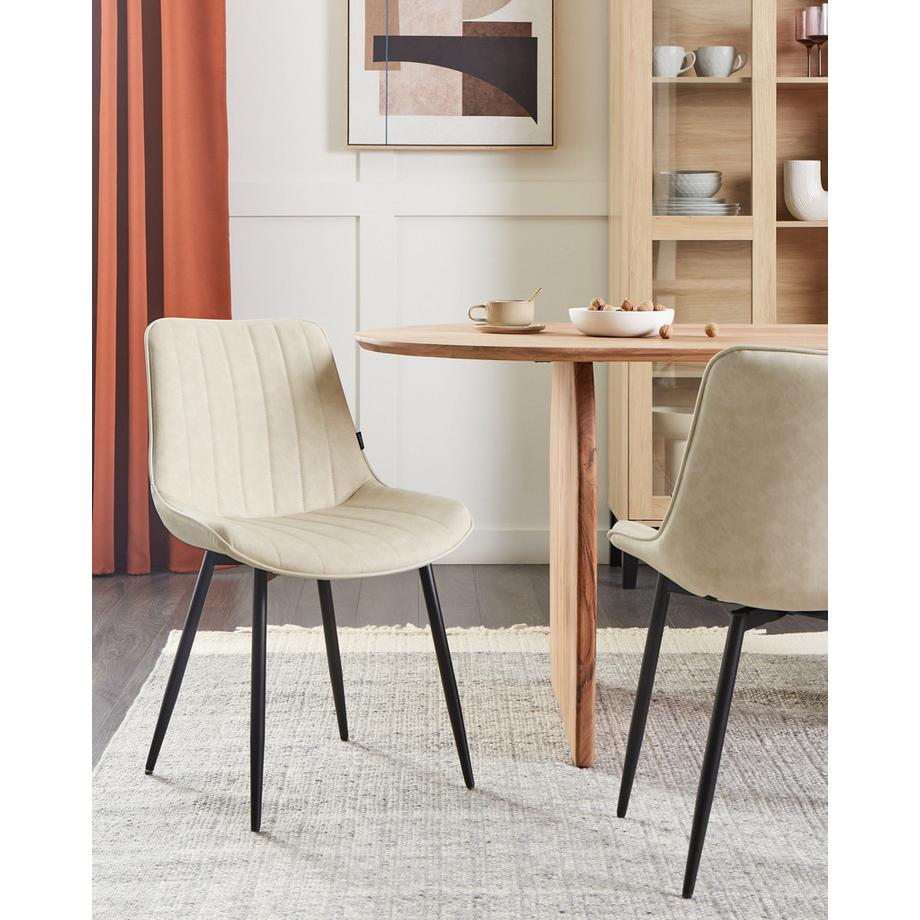 Beliani Lot de 2 chaises de salle à manger en Cuir PU Rétro DUBROVNIK  