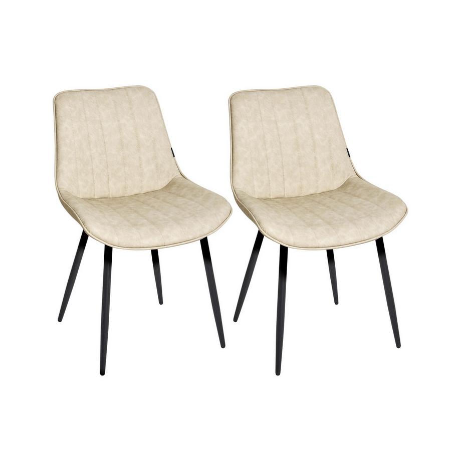 Beliani Lot de 2 chaises de salle à manger en Cuir PU Rétro DUBROVNIK  