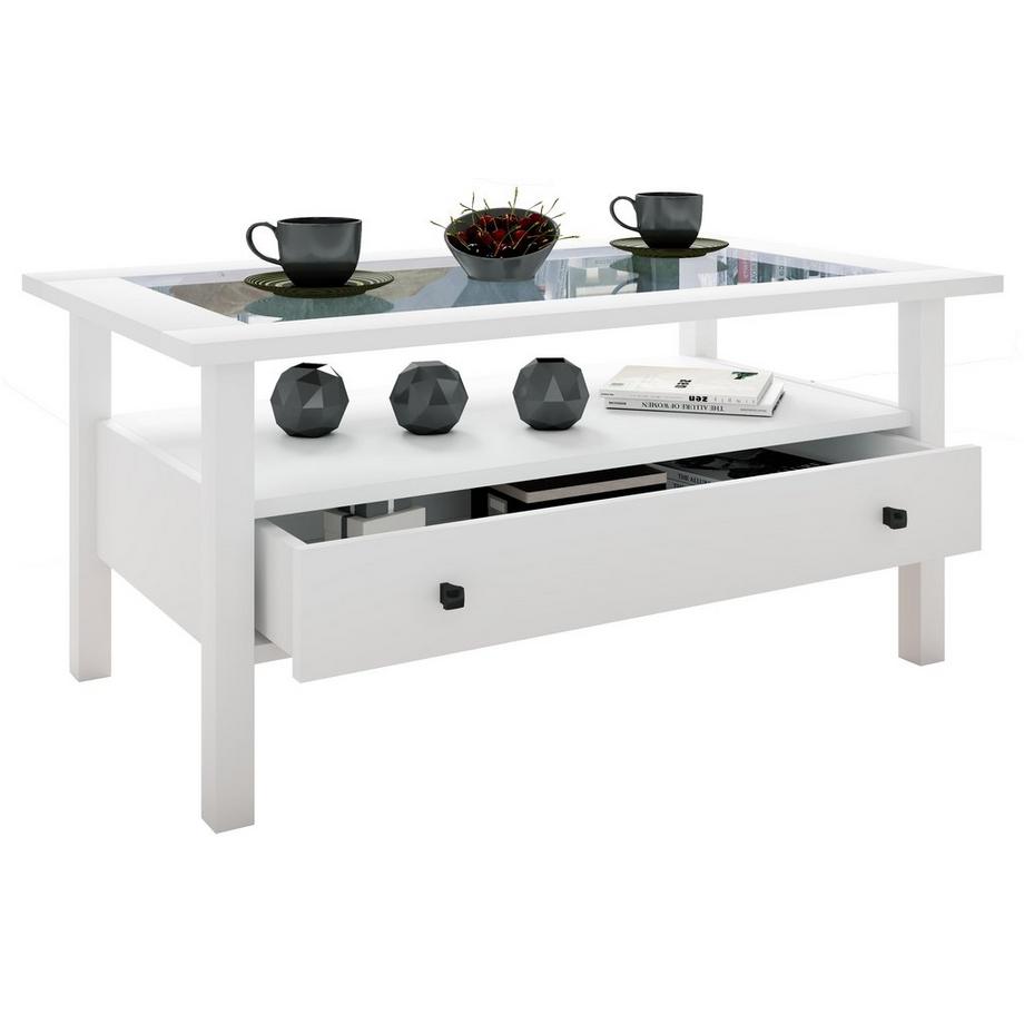 Table d'appoint en bois Table basse Table de salon Tiroir Lingis L