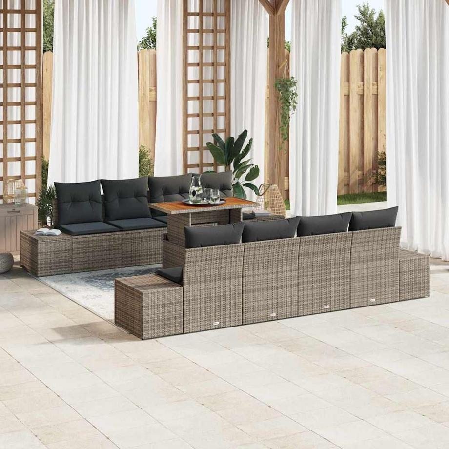 VidaXL Canapé de jardin poly rattan  
