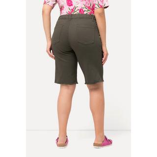 Ulla Popken  Bermuda avec ourlet effiloché et taille élastique 