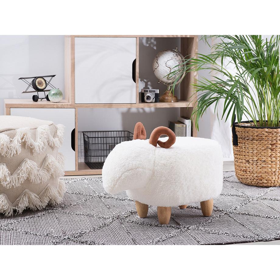 Beliani Tabouret animal en Tissu Moderne LAMB  