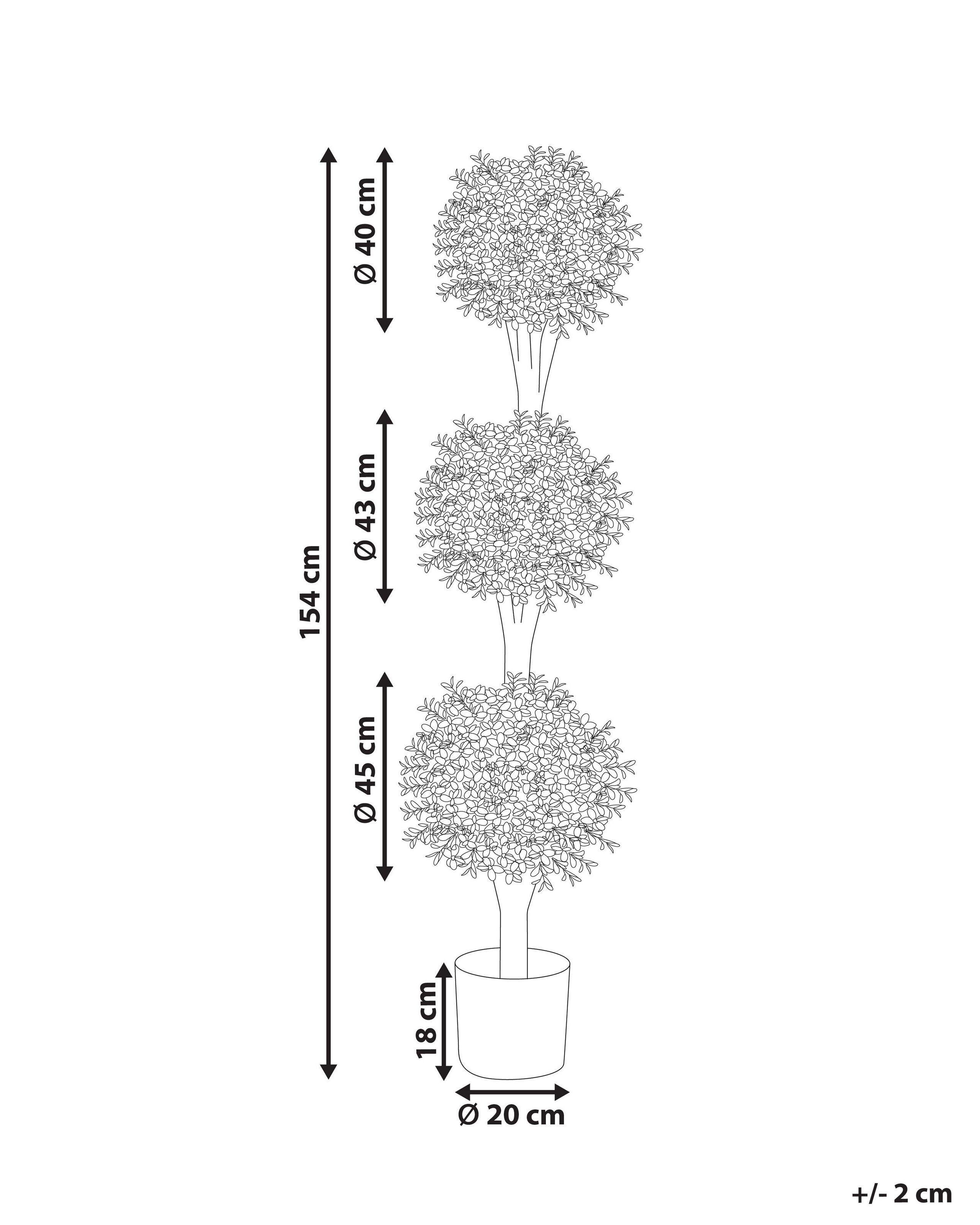 Beliani Pianta artificiale en Materiale sintetico BUXUS BALL TREE  