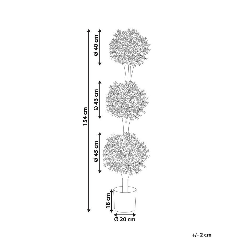 Beliani Plante artificielle en Matière synthétique BUXUS BALL TREE  