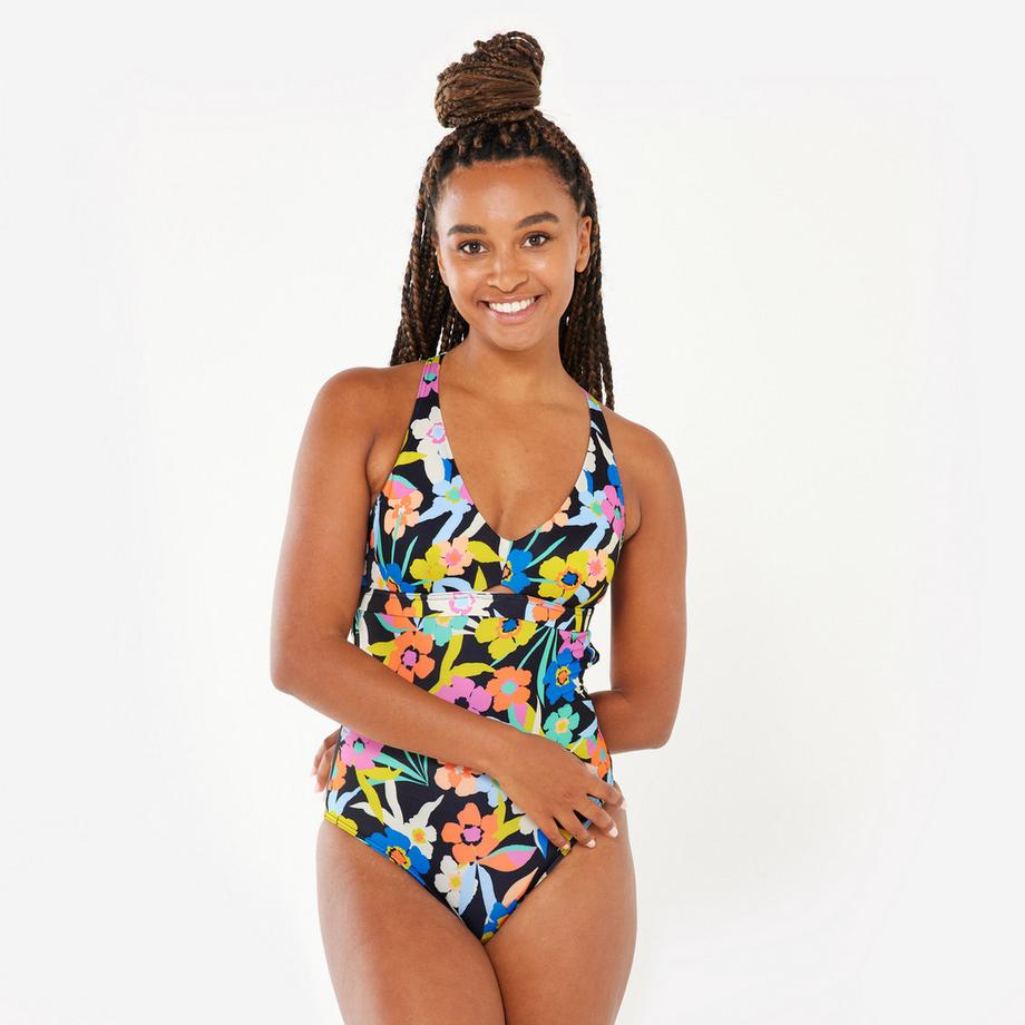 Maillot de bain femme à fleurs polyester