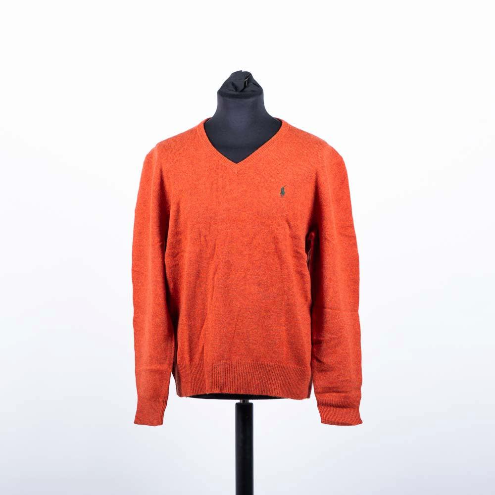 Image of Slim-fit Pullover Mit V-ausschnitt Unisex Orange L