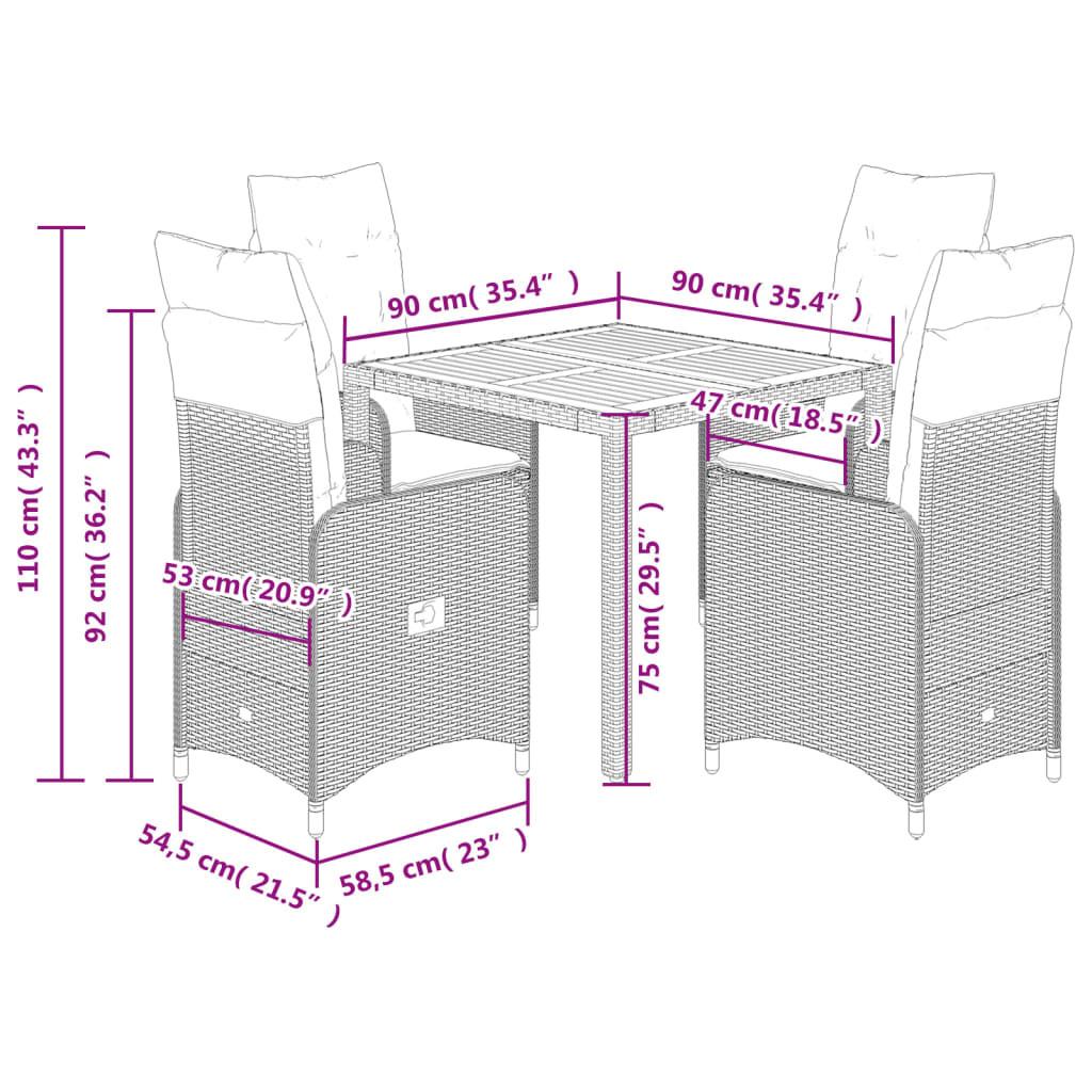 VidaXL Bistro set poly-rattan  