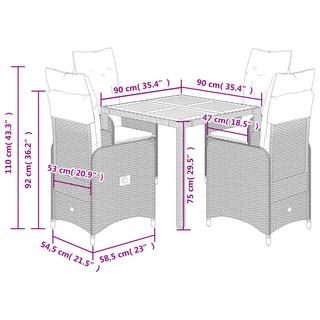 VidaXL Bistro set poly-rattan  