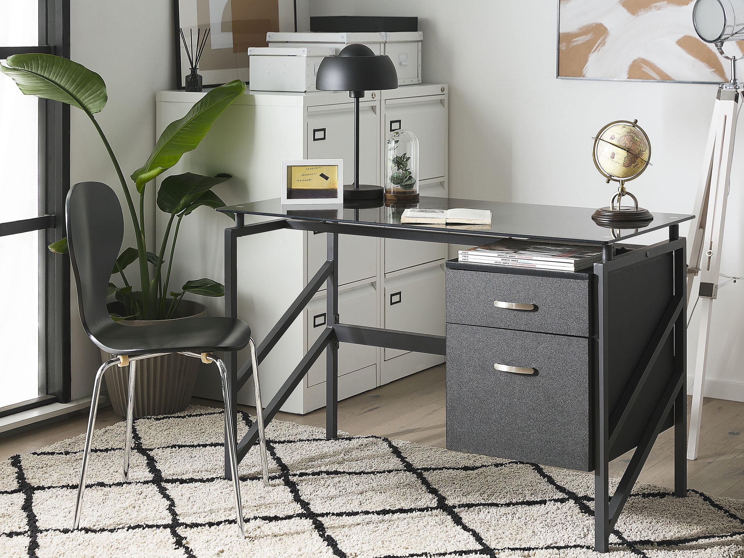 Beliani Table de bureau en MDF Moderne MORITON  