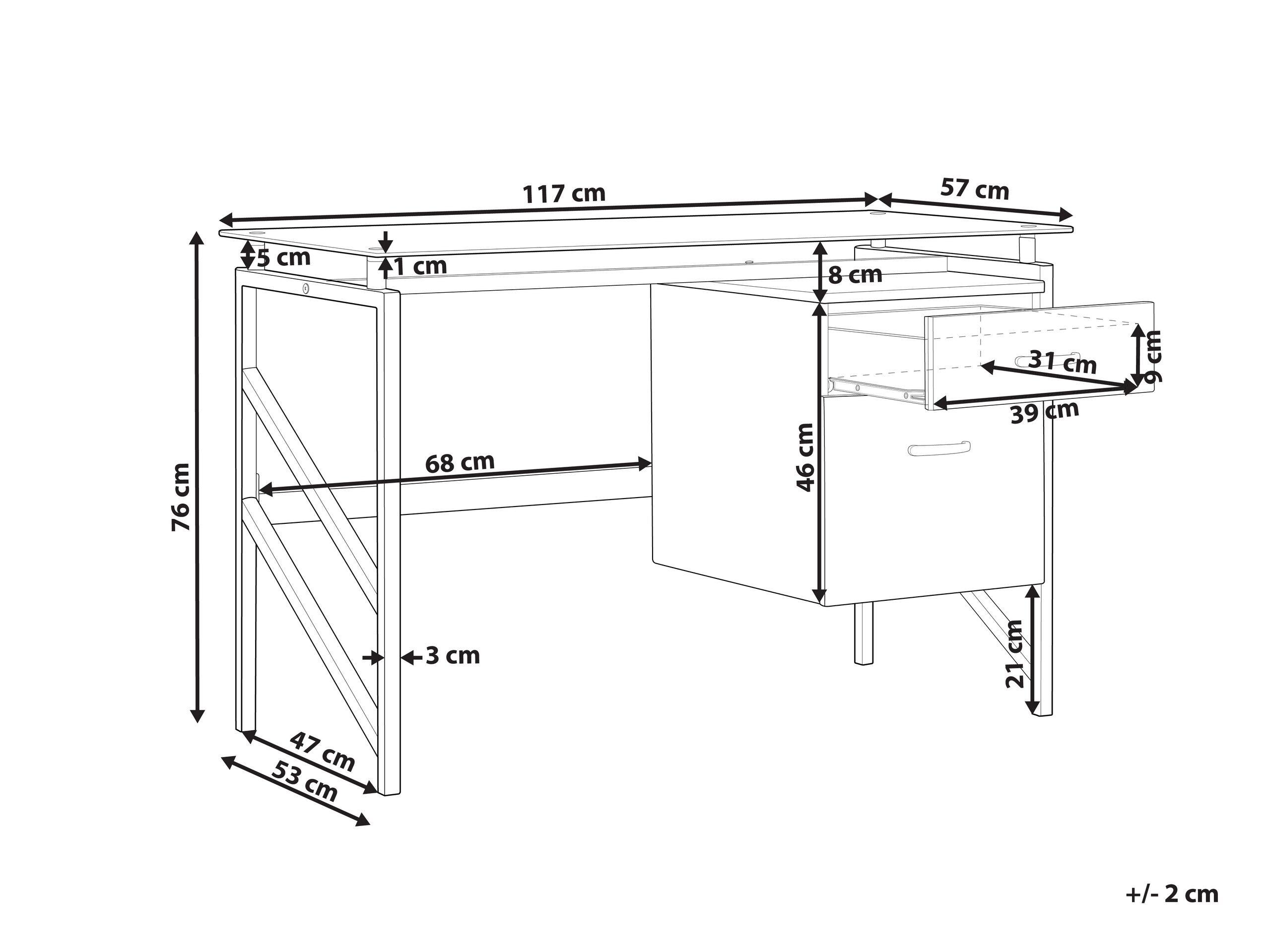 Beliani Schreibtisch aus MDF-Platte Modern MORITON  