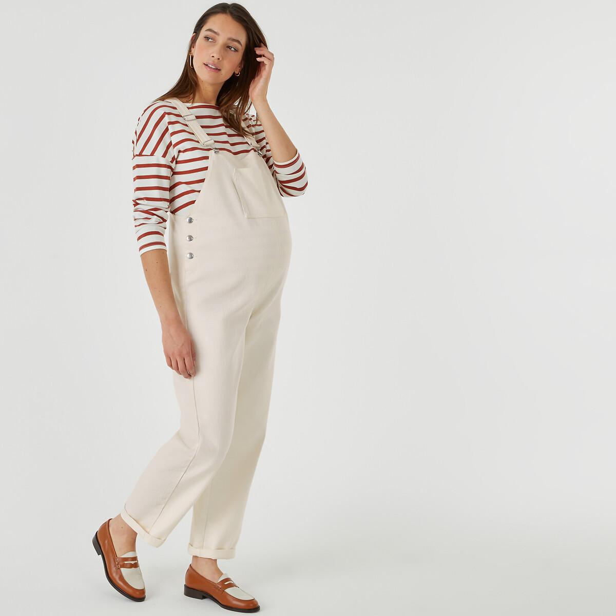 Image of Jeans-latzhose Für Die Schwangerschaft Unisex Weiss 34