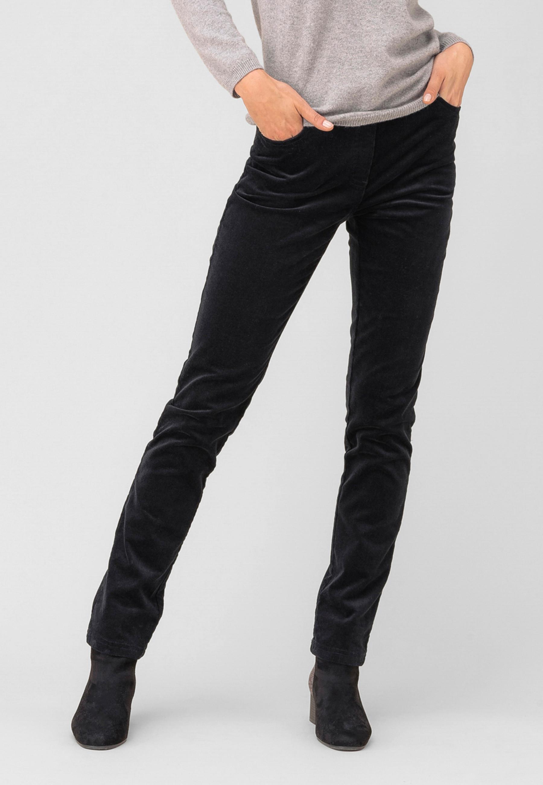 Image of Hose Aus Feincord. Damen Schwarz 54