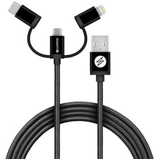 Champion  USB-A auf Lightning, USB-C und Micro-USB 1,5 m Schwarz 