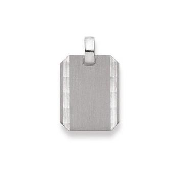 Anhänger Plakette Weissgold 750, 25x16mm