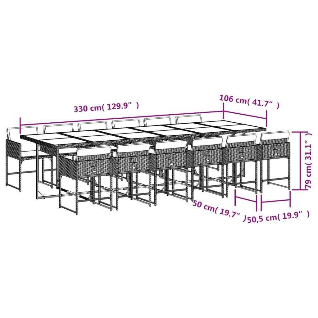 VidaXL Ensemble de salle à manger de jardin rotin synthétique  