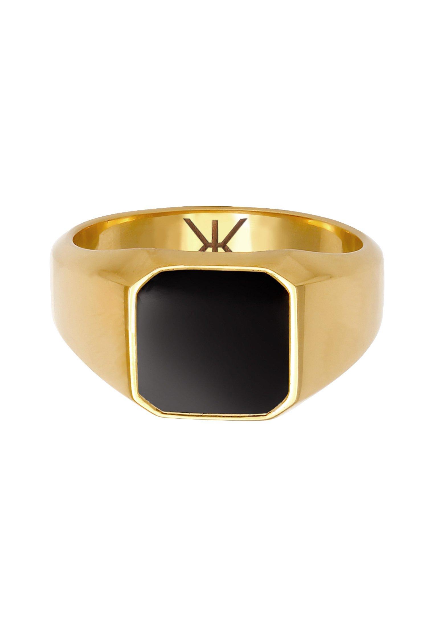 Kuzzoi  Bague Bague Homme En Émail Noir Tendance De Base 