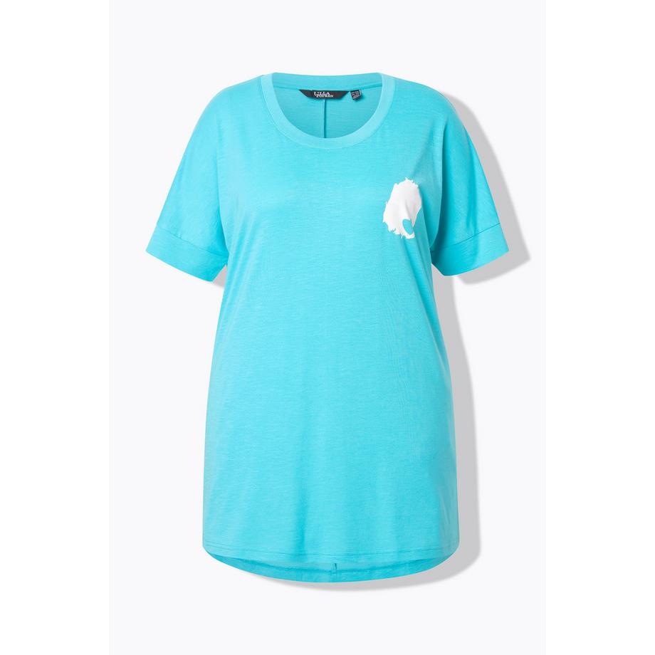 Ulla Popken Oversized T-Shirt mit Très Chic Rückenprint  