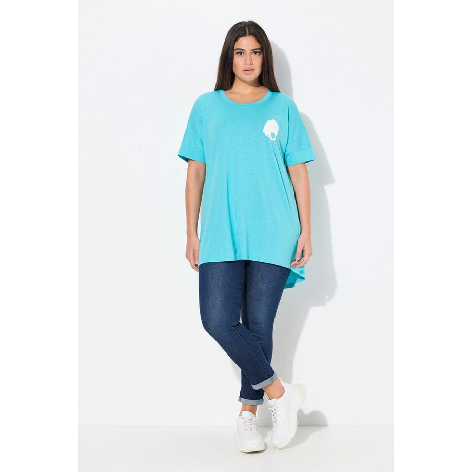 Ulla Popken Oversized T-Shirt mit Très Chic Rückenprint  