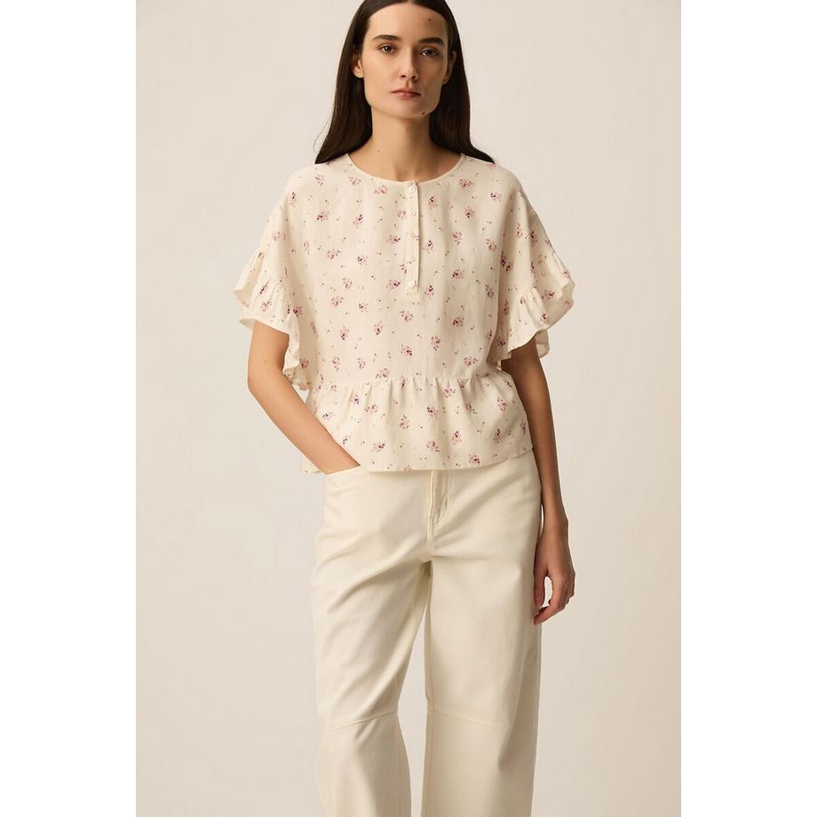Des Petits Hauts Blouse Manches Courtes Imprimé Floral  