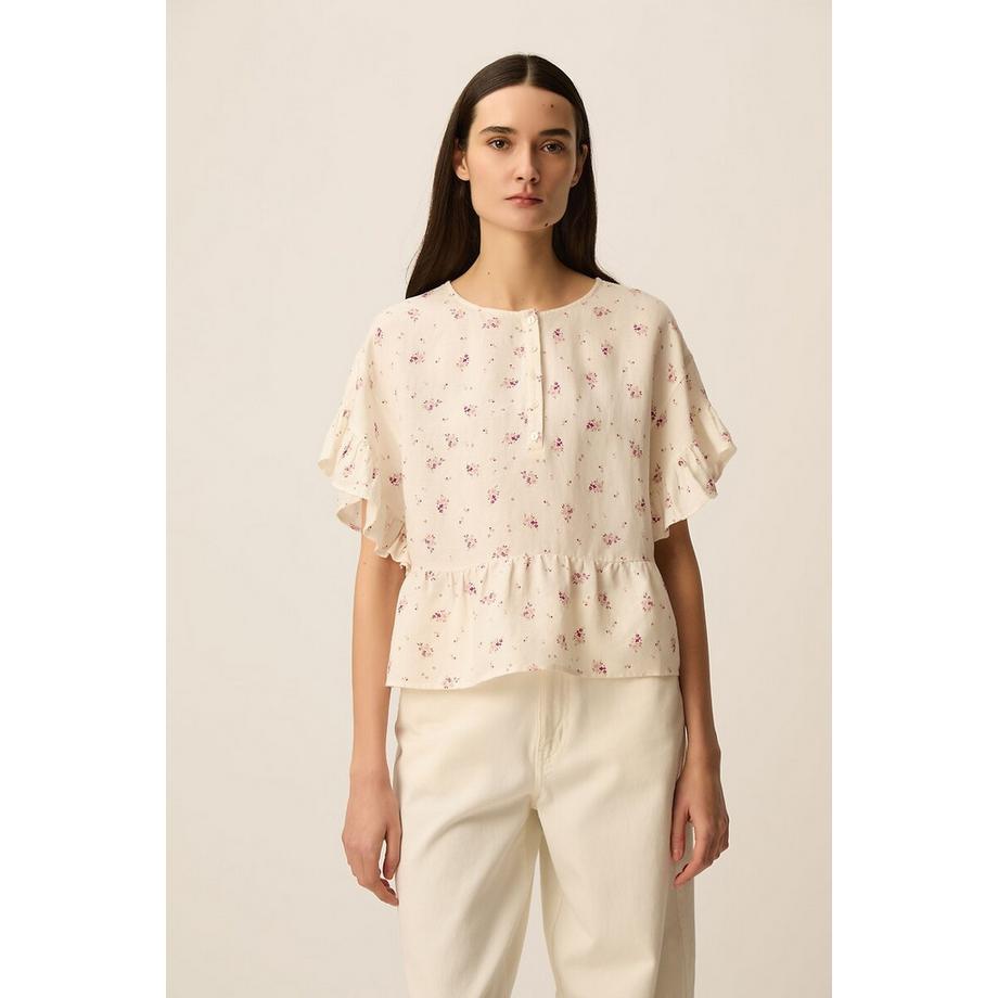 Blouse manches courtes imprimé floral