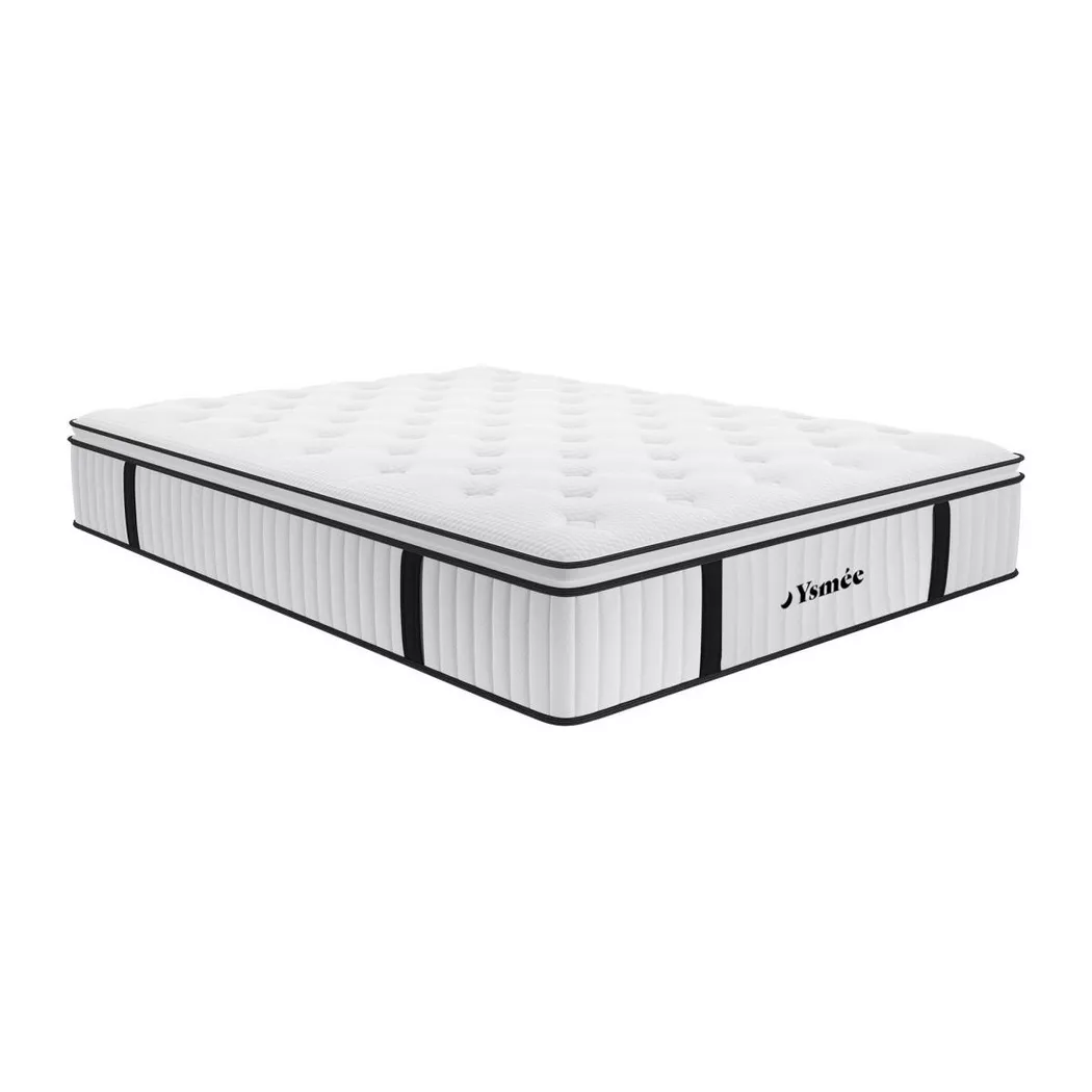DREAMEA - Matelas ressorts ensachés surmatelas intégré AMERICAN DREAM de 160X200CM, Blanc