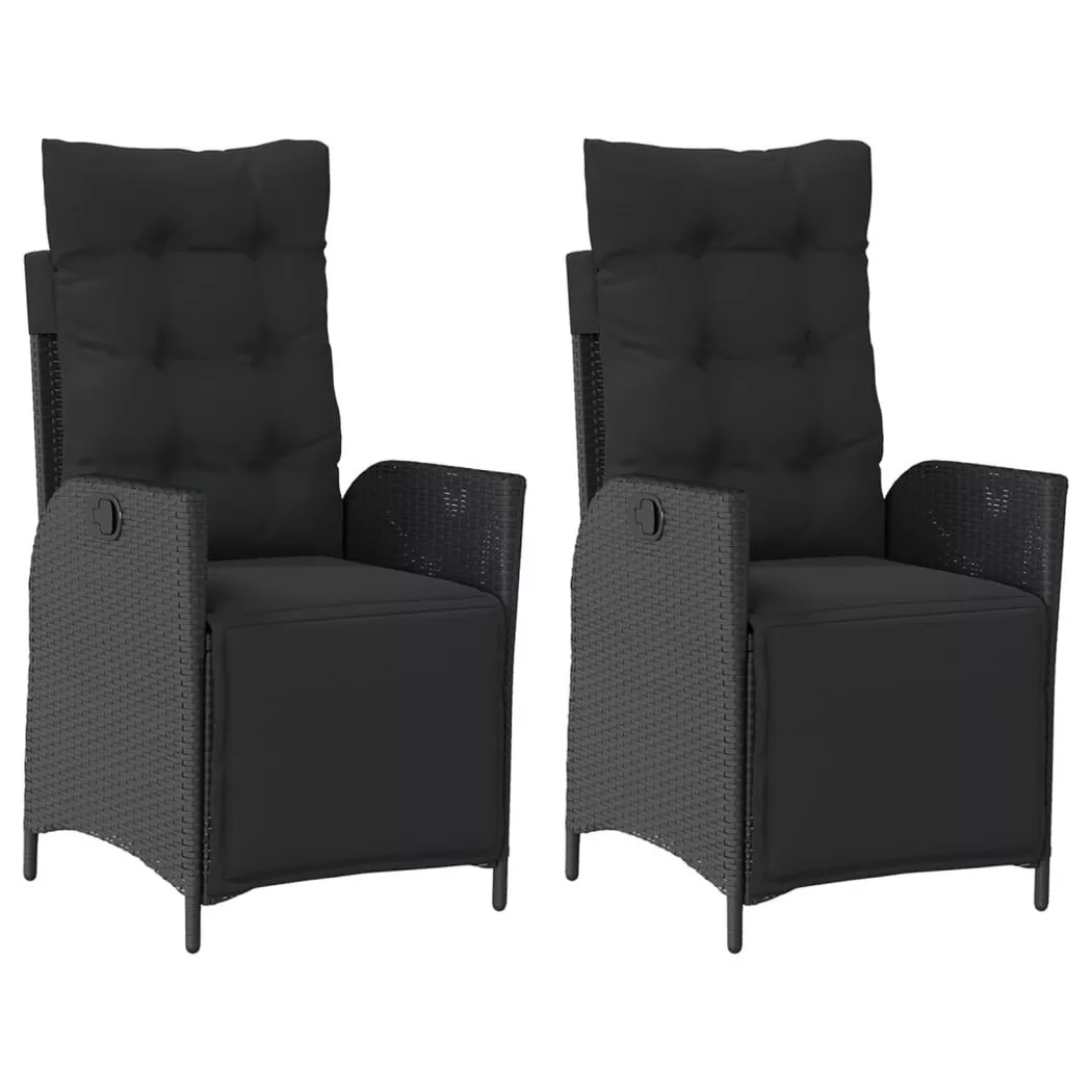 VidaXL - sedia reclinabile da giardino Polirattan, One Size, Nero