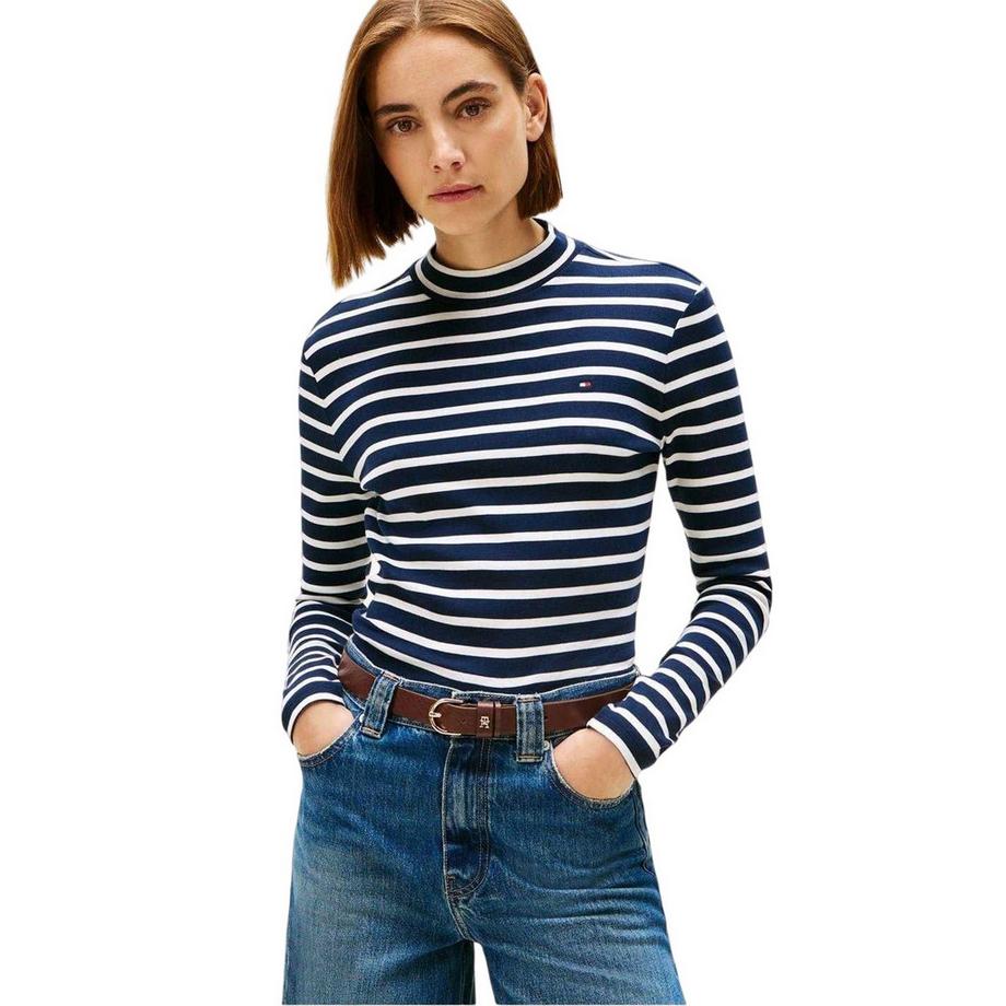 TOMMY HILFIGER  T-Shirt, Schmal, Langärmlig 