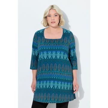 Longshirt, A-Linie, Carré-Ausschnitt, 3/4-Arm